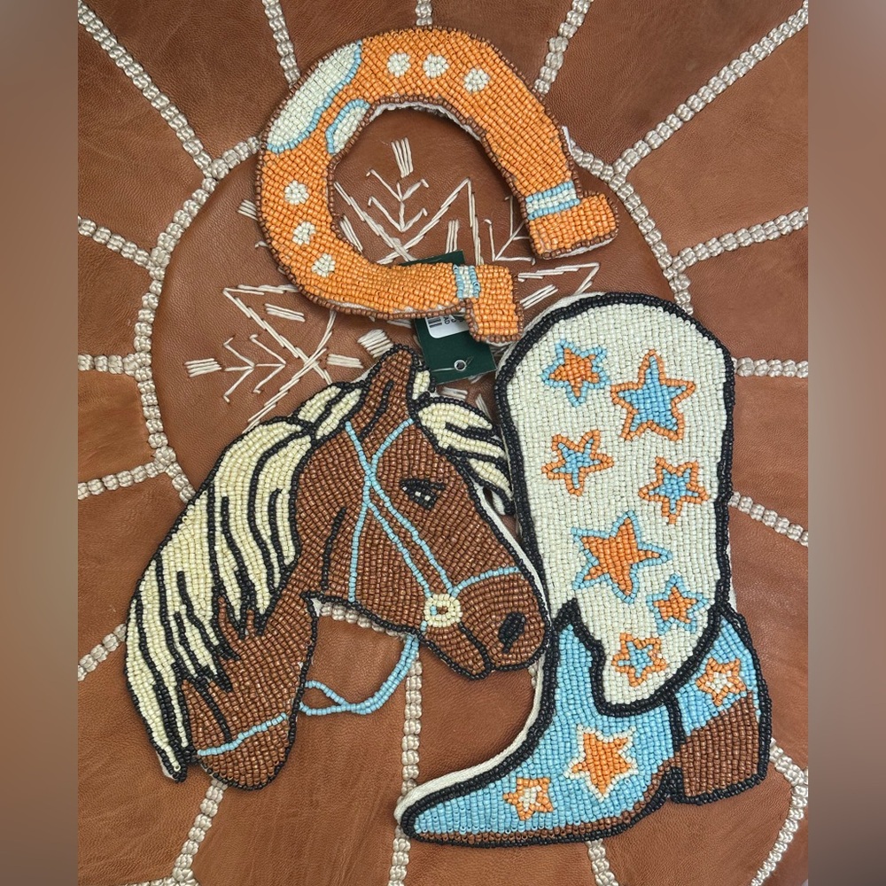 NWT Urban Outfitters Beaded Western Icon wall hangings